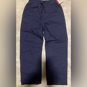 NEW Oshkosh Boys uniform pants size 10 khaki Cotton Elastic Blue Pockets pull on